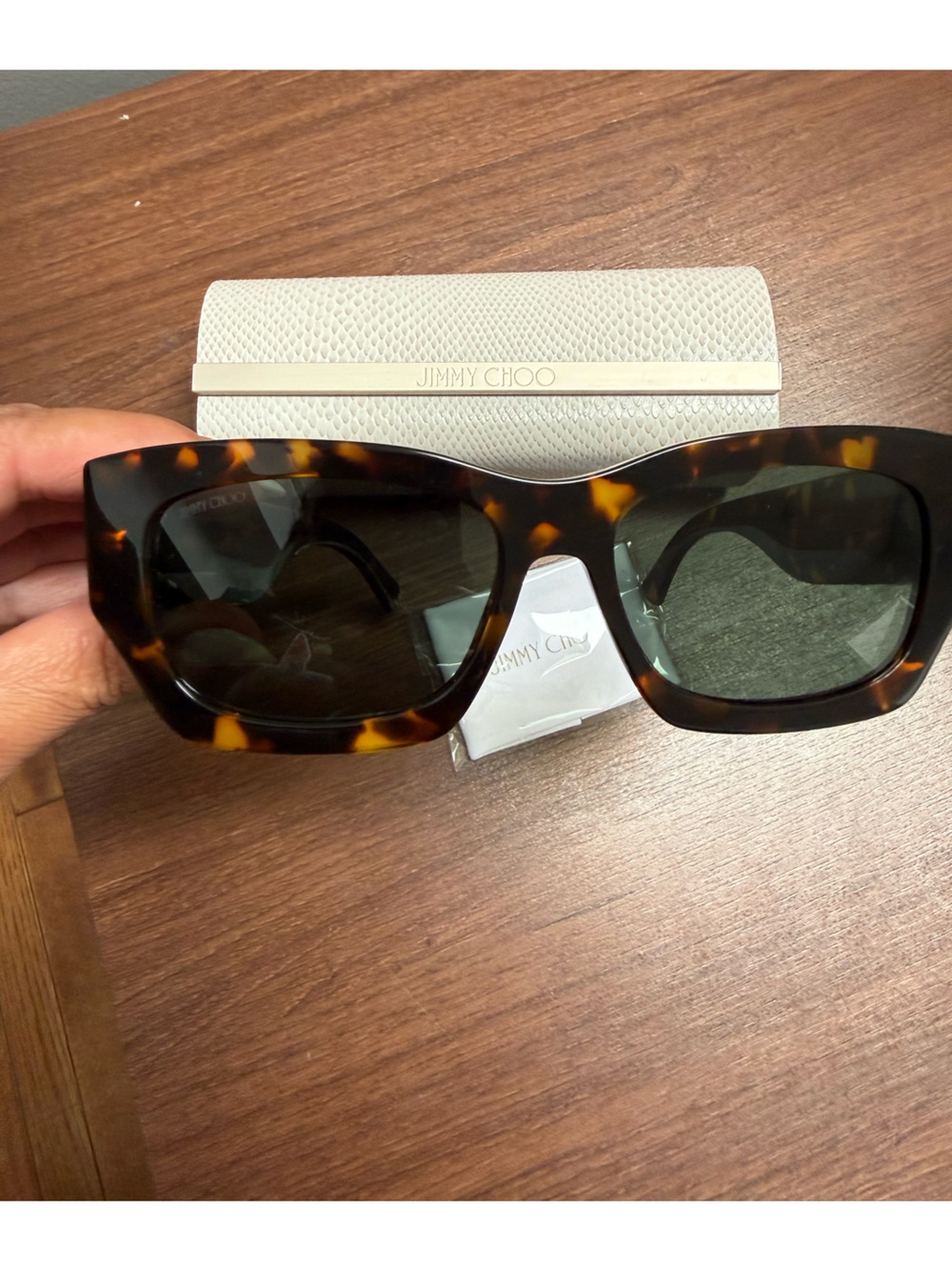 New. Jimmy Choo - Cami - Dark Havana
Sunglasses with Green JC Emblem - Picture 6 of 12